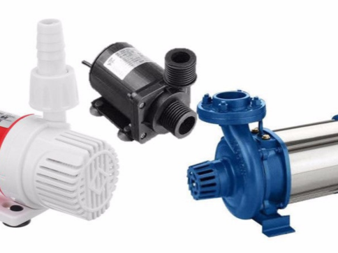 Fountain accessories by Dhyani Technologies including moving jets, RGB LED lights, and DMX-controlled pumps for dynamic water and lighting effects.