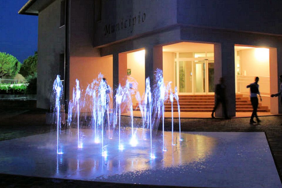 DMX fountain lighting synchronized water jets