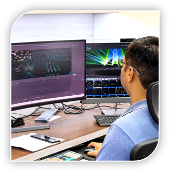 Fountain show programming by Dhyani Technologies with synchronized water choreography, DMX lighting, and music-based control system.