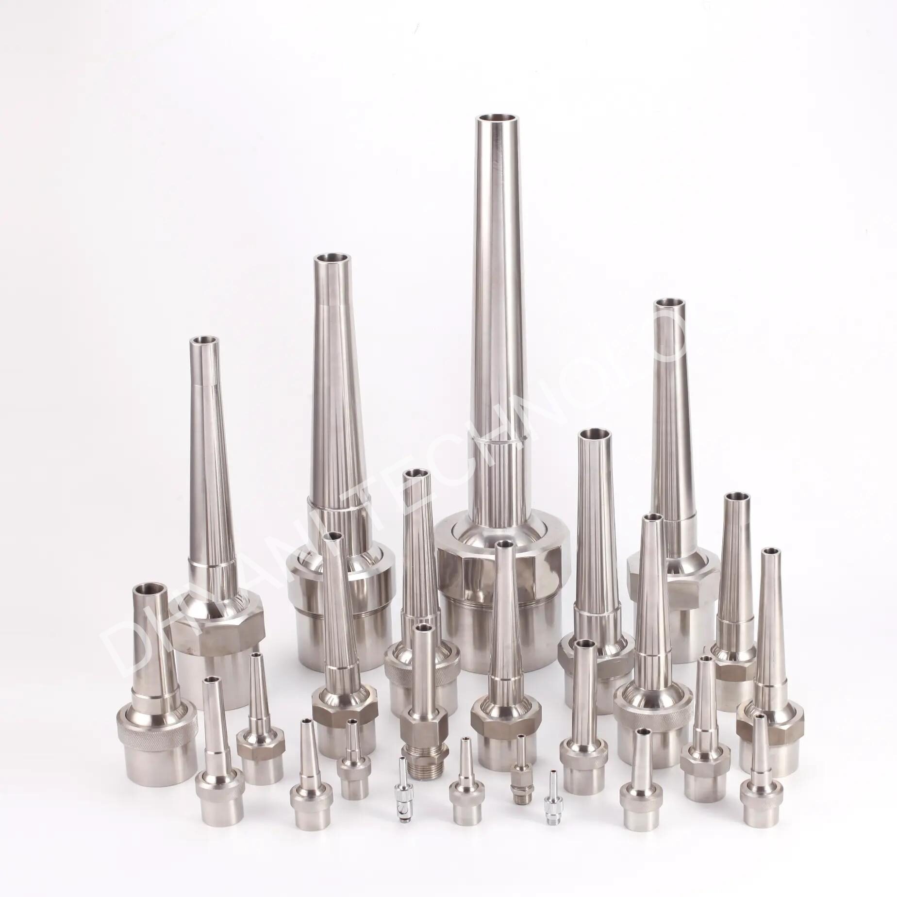 Straight jet fountain nozzle producing a clear laminar water stream by Dhyani Technologies