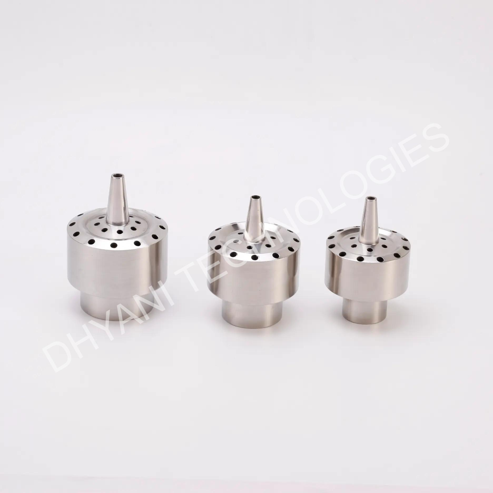 Flower shape nozzle creating floral water design