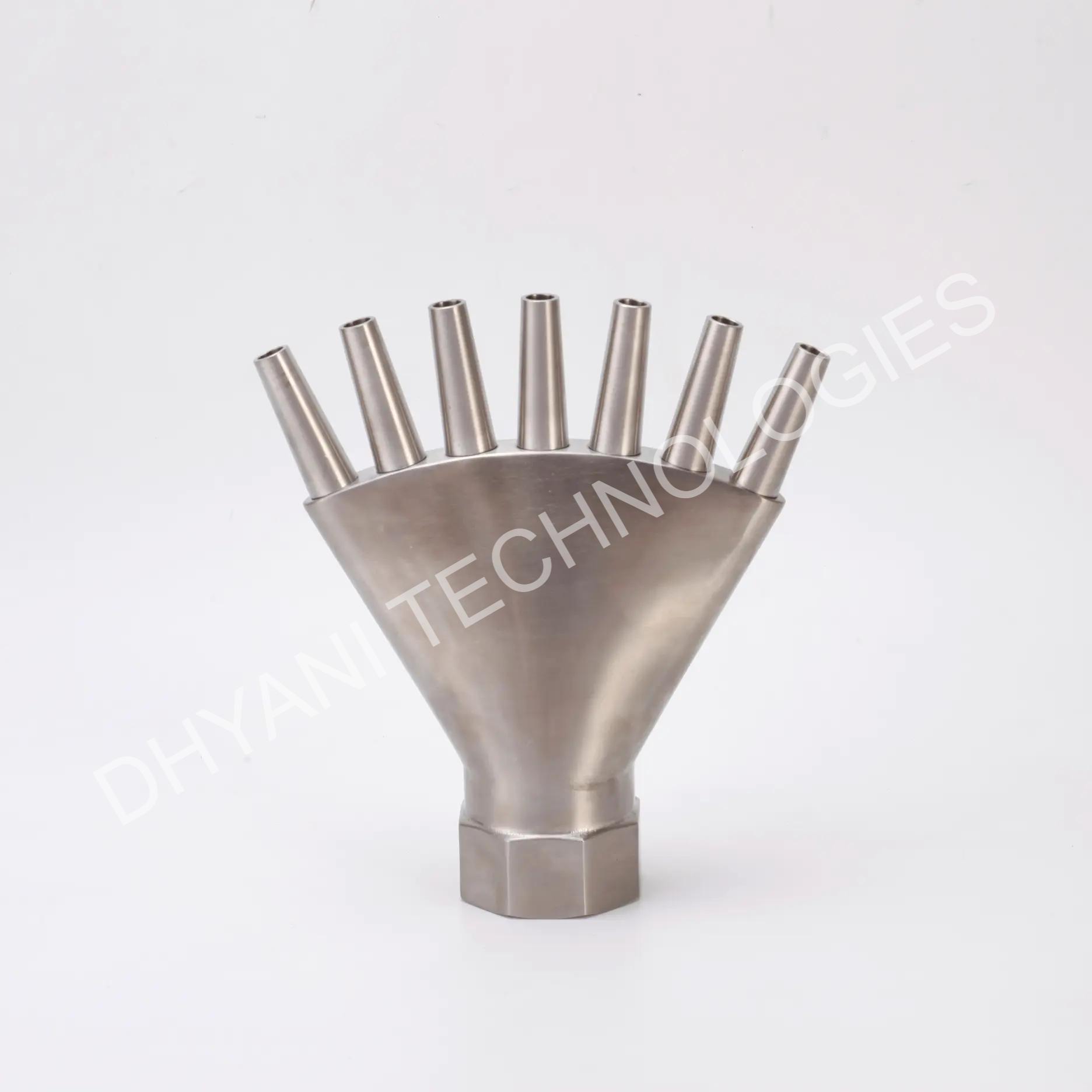 Finger jet nozzle producing multiple thin water streams
