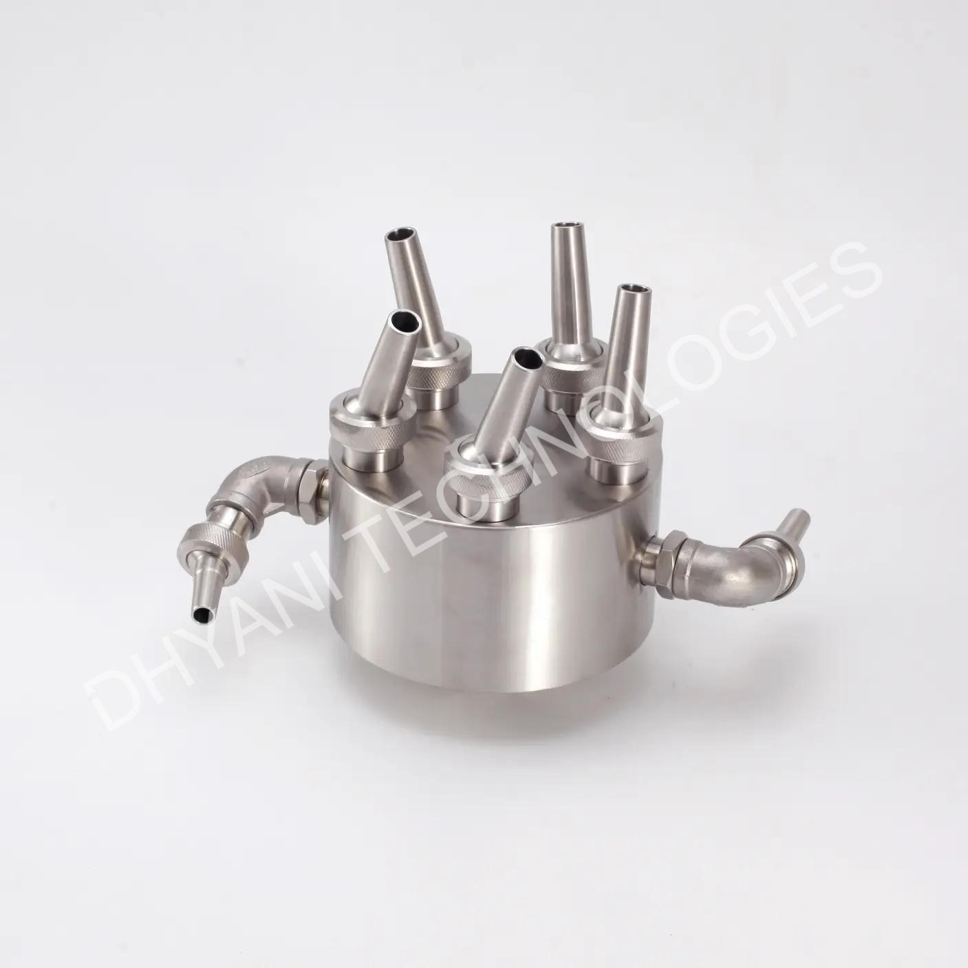 Rotating nozzle producing dynamic spinning water jets