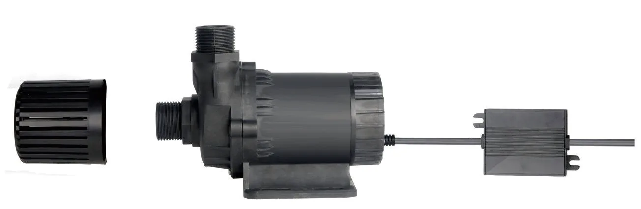 Dhyani Technologies high-speed fountain pump with DMX512 communication for interactive water features.