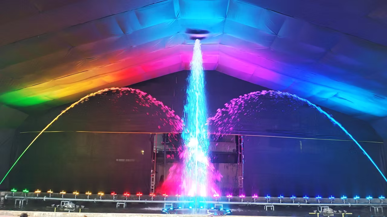 High Jet musical fountain installation