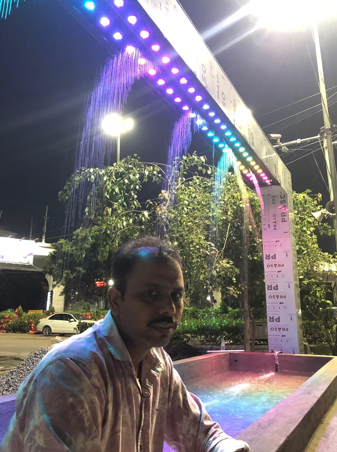 Digital Water Curtain text and logo display